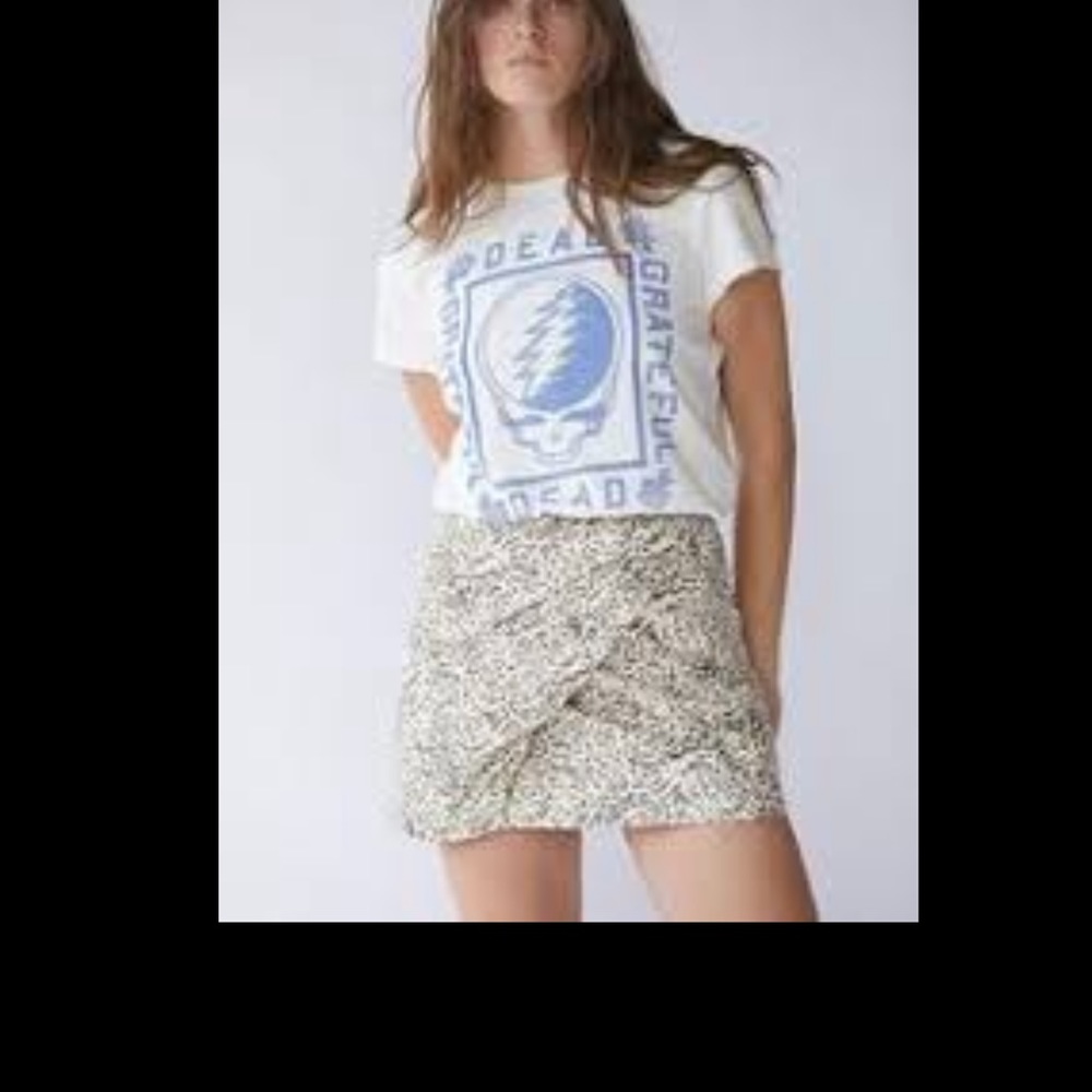Free People Printed Fake Out Faux Wrap Skirt